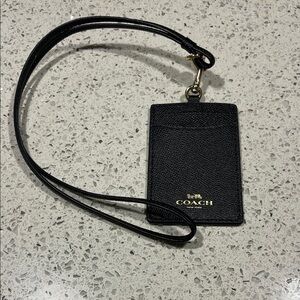 Coach Crossgrain Leather Lanyard ID/Card Holder
